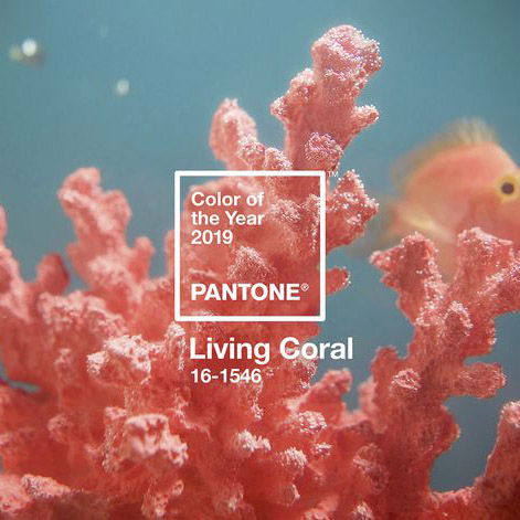 The "Living Coral" on design surfaces
