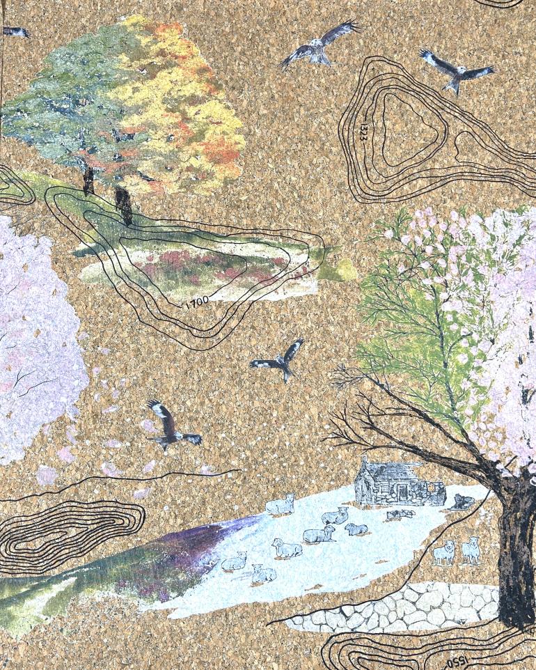 Up Hill Down Dale cork wallpaper by The Monkey Puzzle Tree Up Hill Down Dale cork wallpaper by The Monkey Puzzle Tree