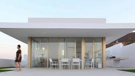 In Mazarron, a total white house with cantilever porch
