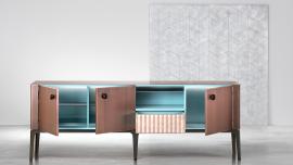 Wood and metal furnishing by De Castelli