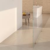 The Neolith stone becomes shower tray for "continuous" bathrooms