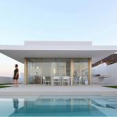 In Mazarron, a total white house with cantilever porch