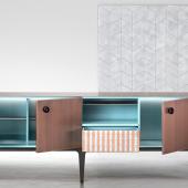 Wood and metal furnishing by De Castelli
