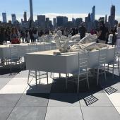 On the Roof Garden of MET, the porcelain stoneware by Del Conca