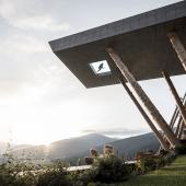 Amazzonia by Casalgrande Padana for the cantilevered swimming pool of the Alpin Panorama Hotel Hubertus