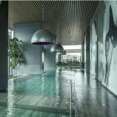 South Beach Hotel, Singapore: Laminan covers the Infinity Pool