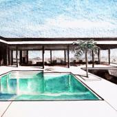 Stahl House: the Californian icon in a drawing